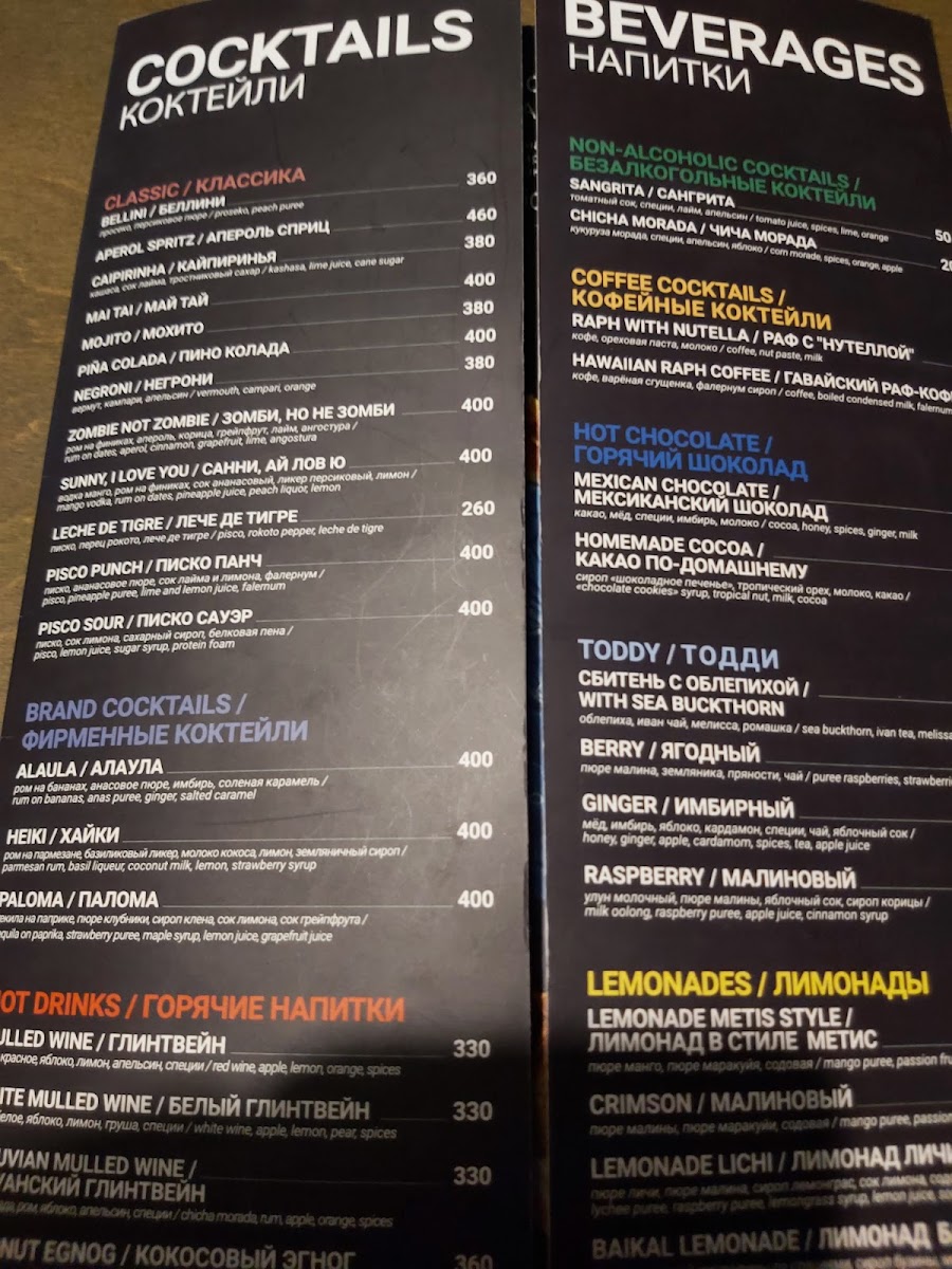 Menu Metis Гастробар-2